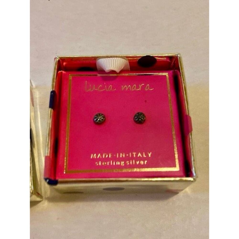 Lucia Mara Sterling Silver Earrings Made in Italy / Original Box